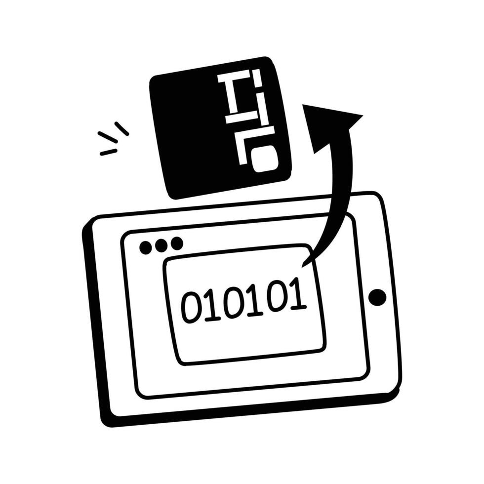 Icon representing the automatic generation of code from software tools vector