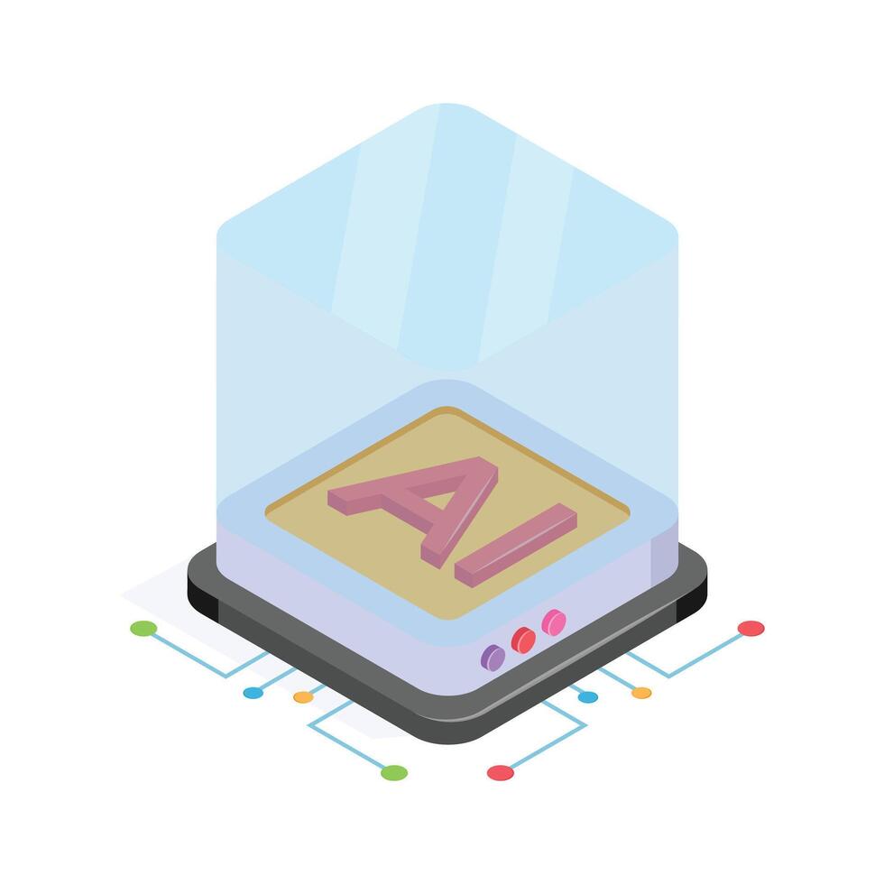 A futuristic chip, symbolizing artificial intelligence hardware vector