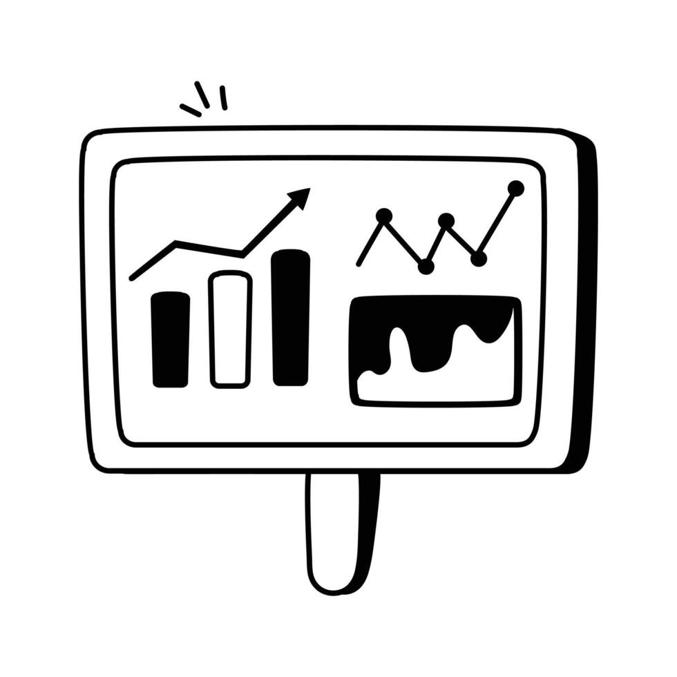 Illustration of an analytics dashboard for tracking metrics and performance. vector