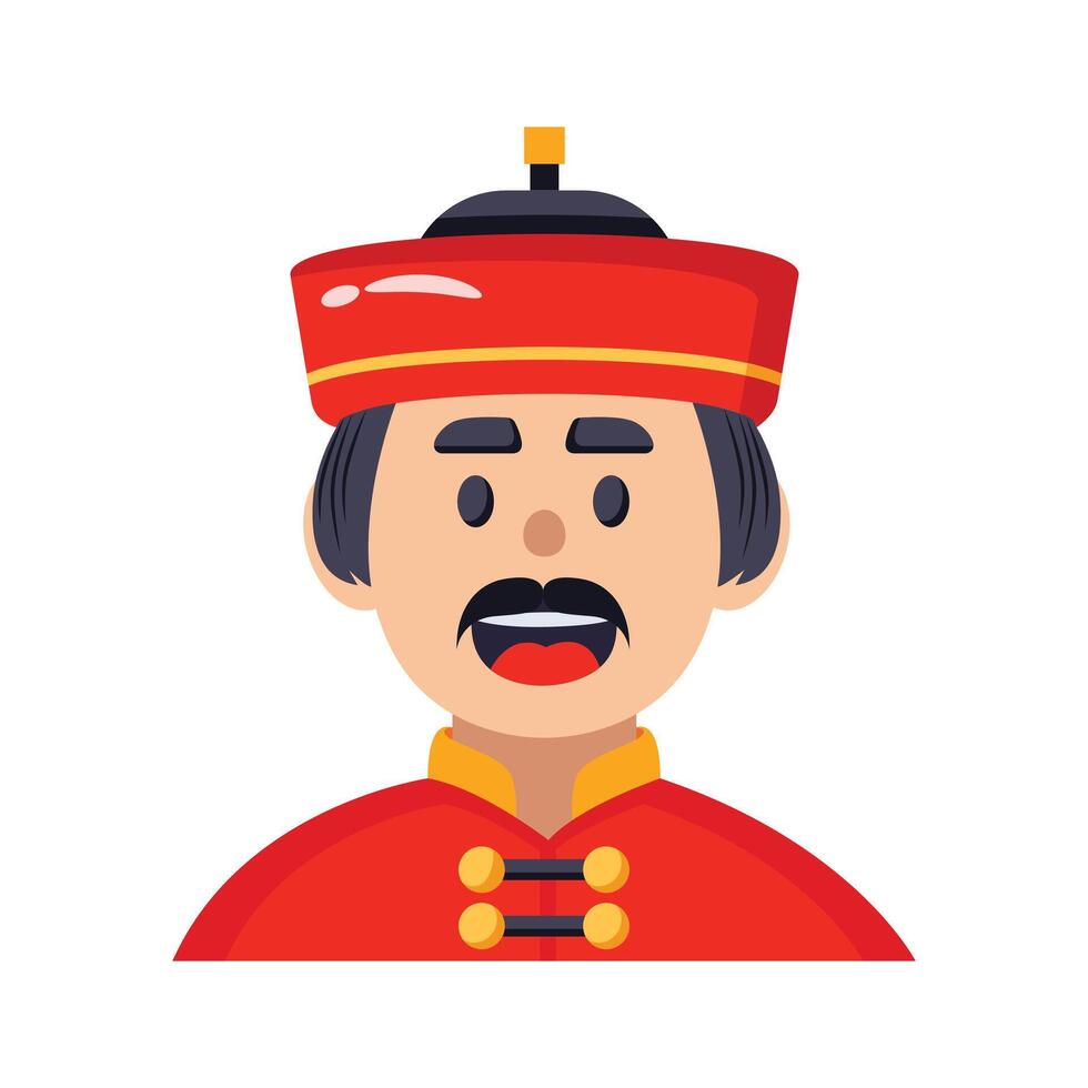 A man wearing traditional Chinese clothing, asian culture, heritage, or festival themes vector