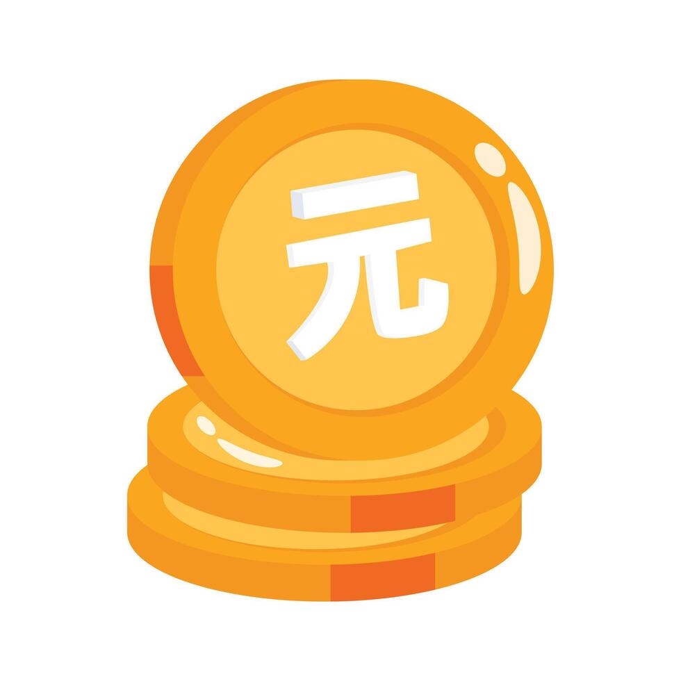 A stack of Chinese coins symbolizing wealth and prosperity vector