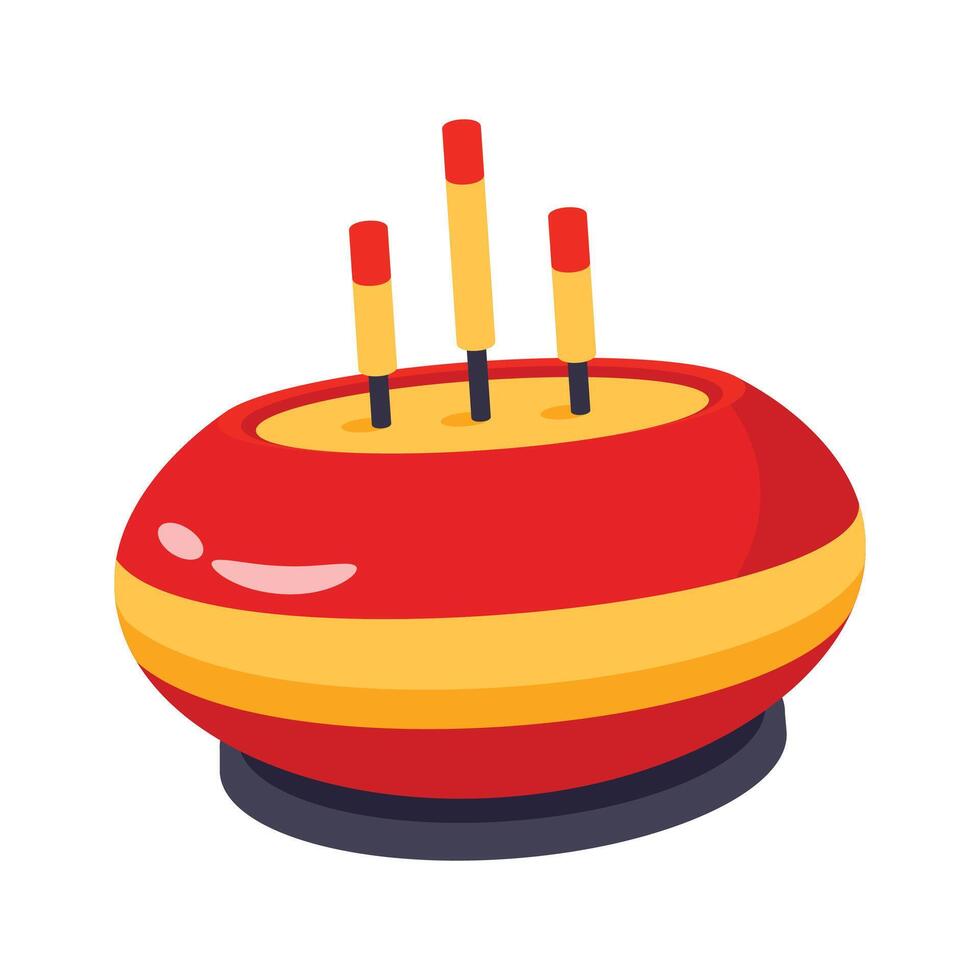 Traditional chinese incense holder with sticks design vector