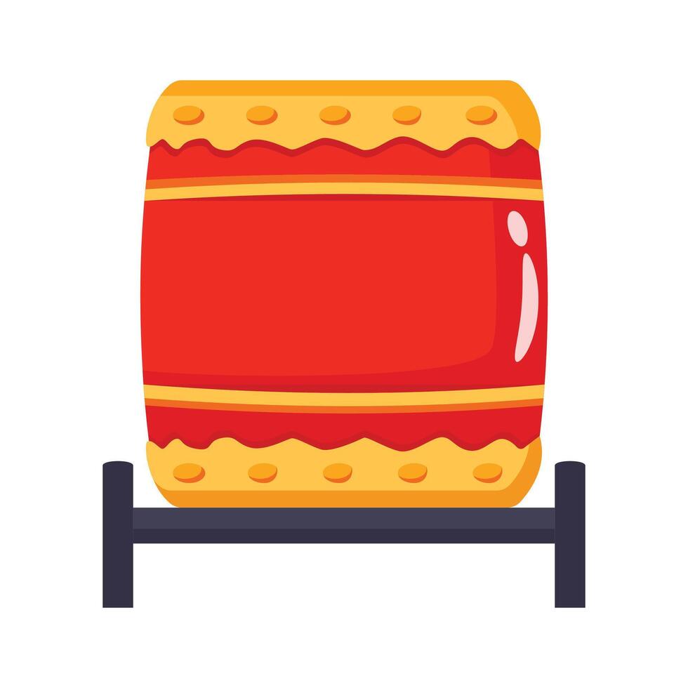 Traditional chinese drum with sticks design, ready for premium use,. vector
