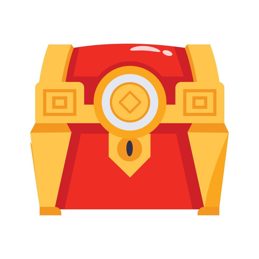 Decorative treasure chest icon design symbolizing wealth and good fortune vector