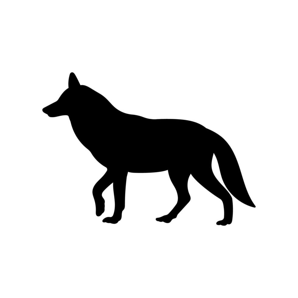Coyote graphic icon. Coyote black silhouette isolated on white background vector
