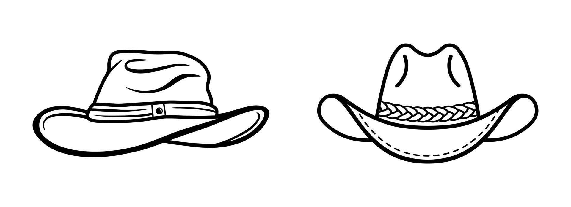 Cowboy Hat Line Illustration Icon. Isolated on White vector