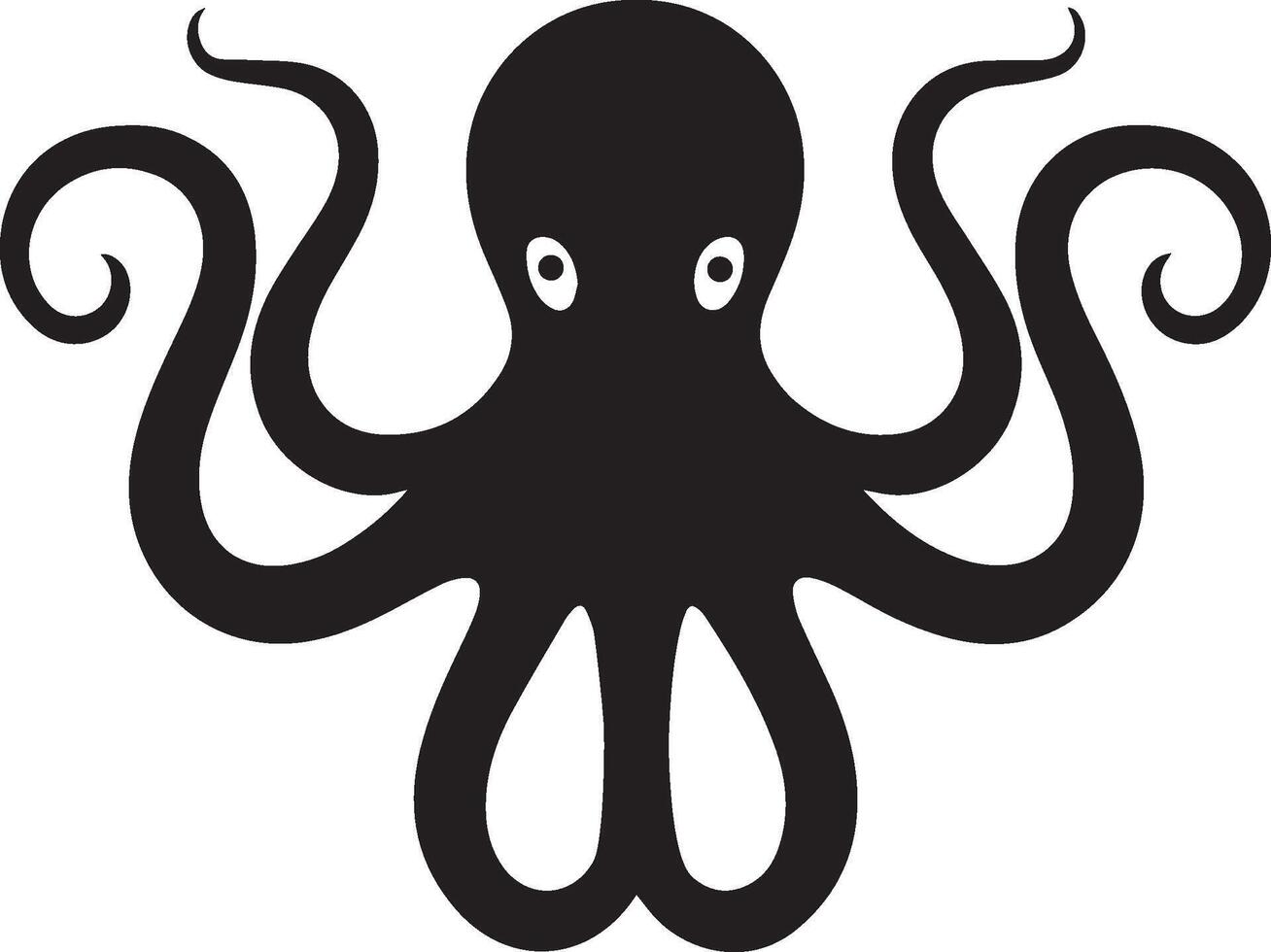 Simple logo design of an octopus vector