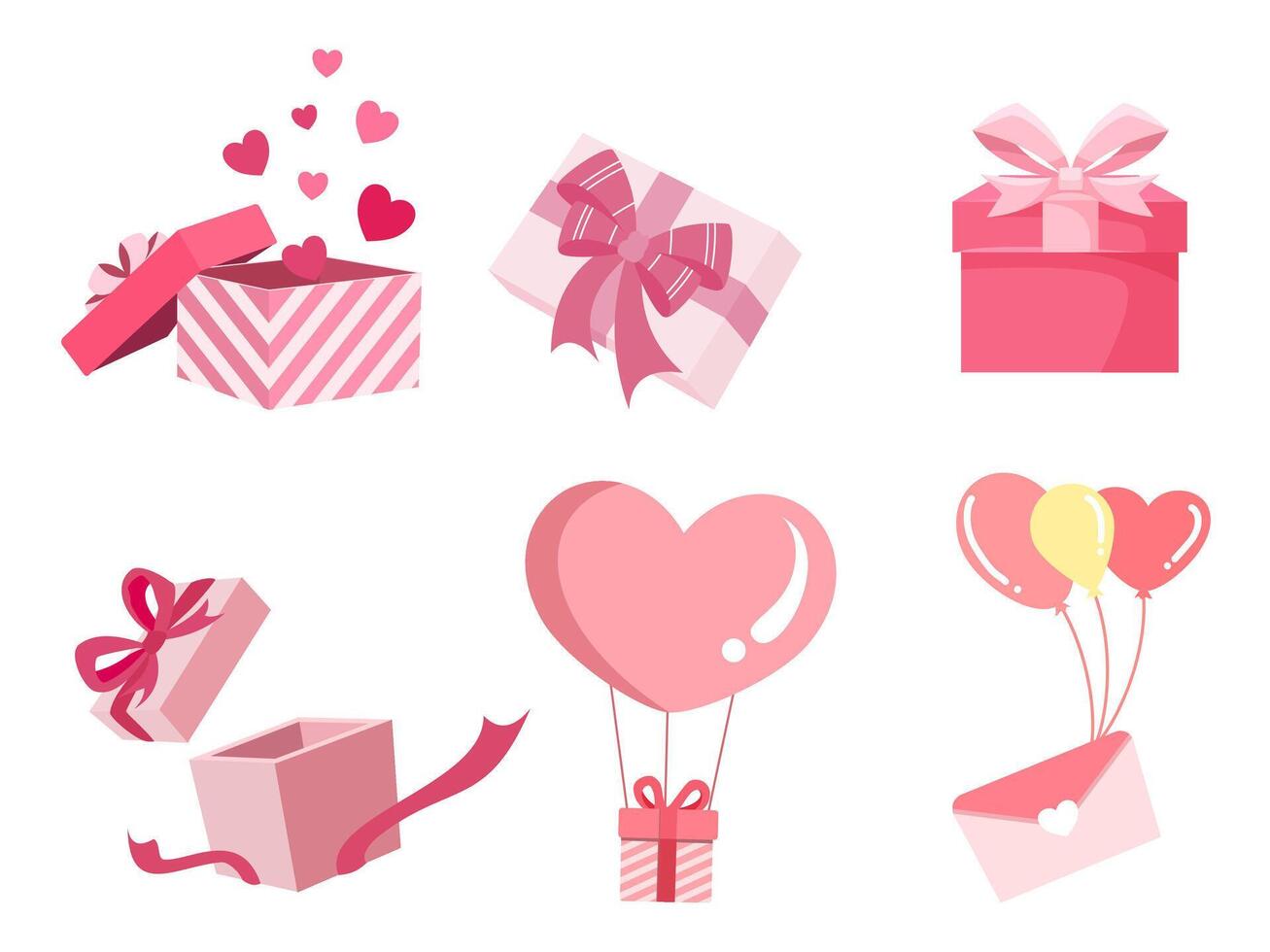 Collection of cartoon icon for Valentine's day. vector