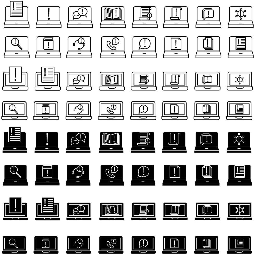 Computer icons set, computer symbols collection, sketches, eps10 vector