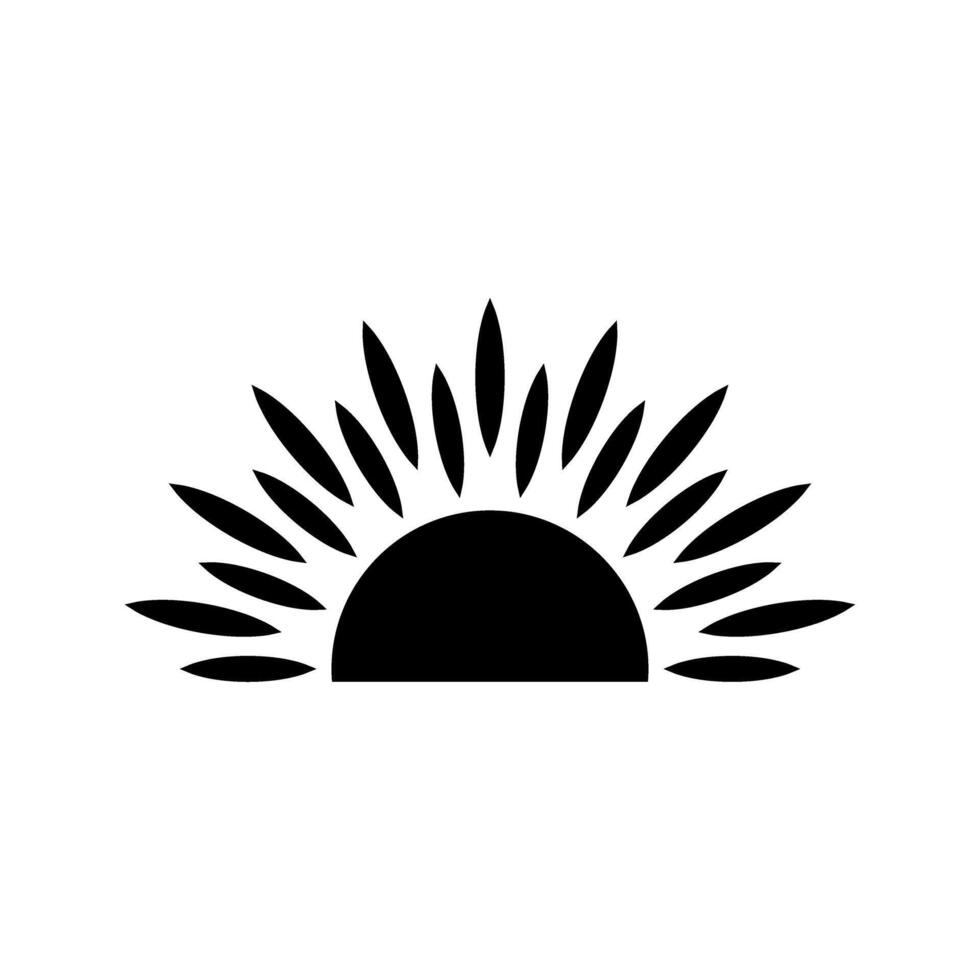Sun Icon. Flat symbol. Pictogram is isolated on a white background. vector