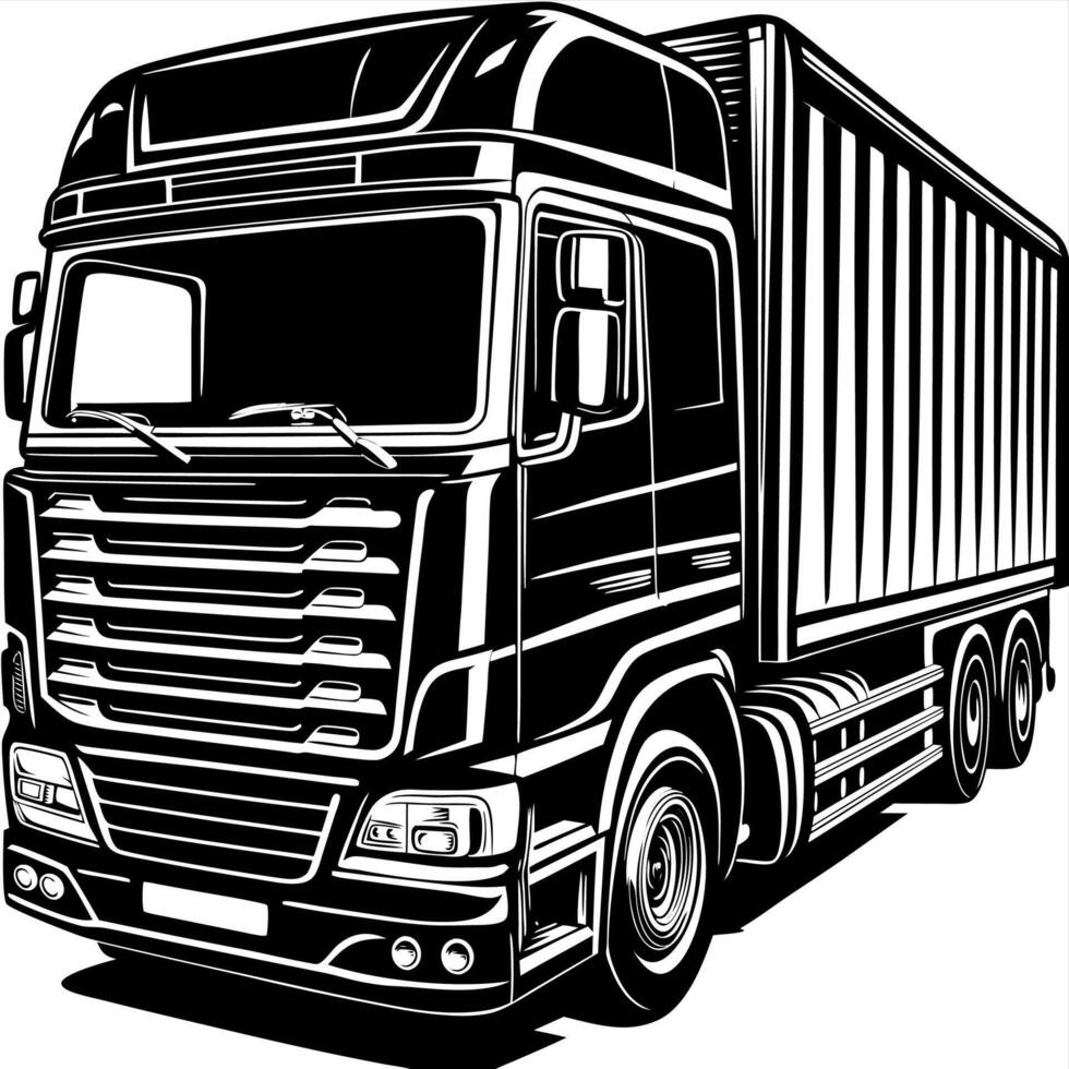 Modern European Truck with Streamlined Design for Efficient Cargo Delivery vector