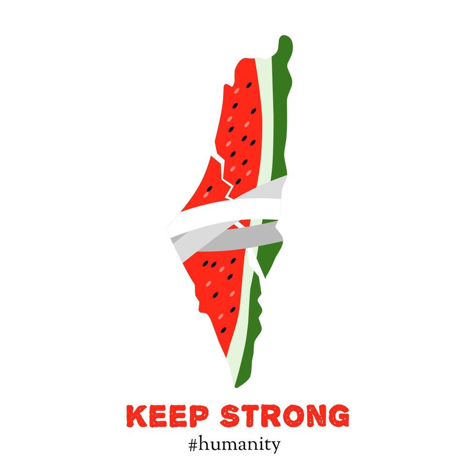 Symbol of Strength and Humanity with Watermelon Art vector