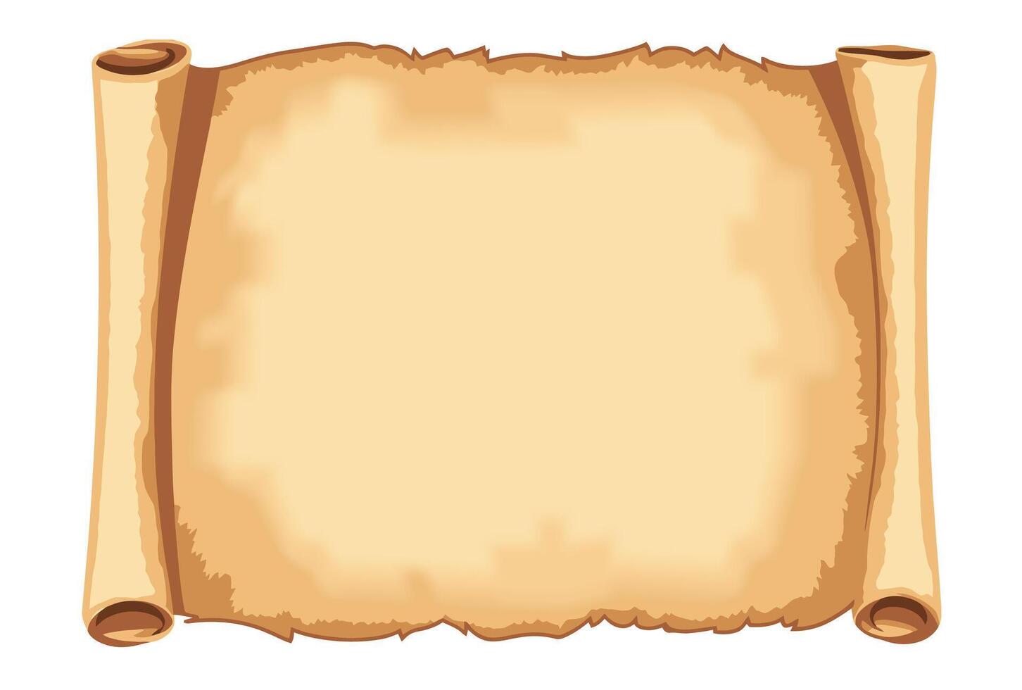 A parchment scroll with an aged texture and copy space. vector