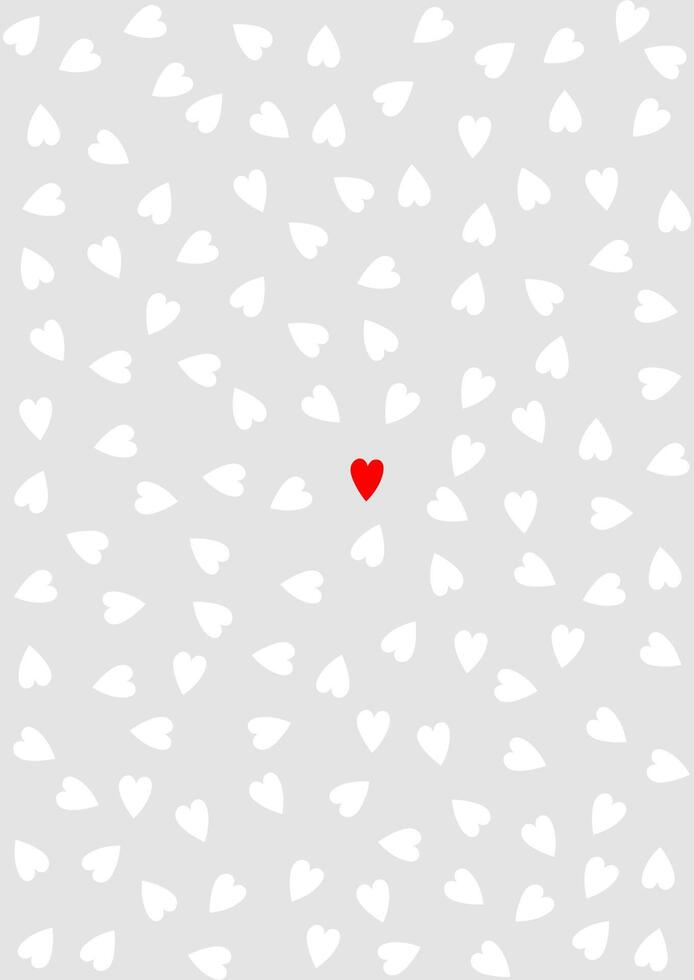 Valentines Day background with minimal heart design vector