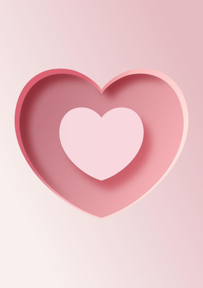 Happy Valentines Day background with a cut out heart design vector
