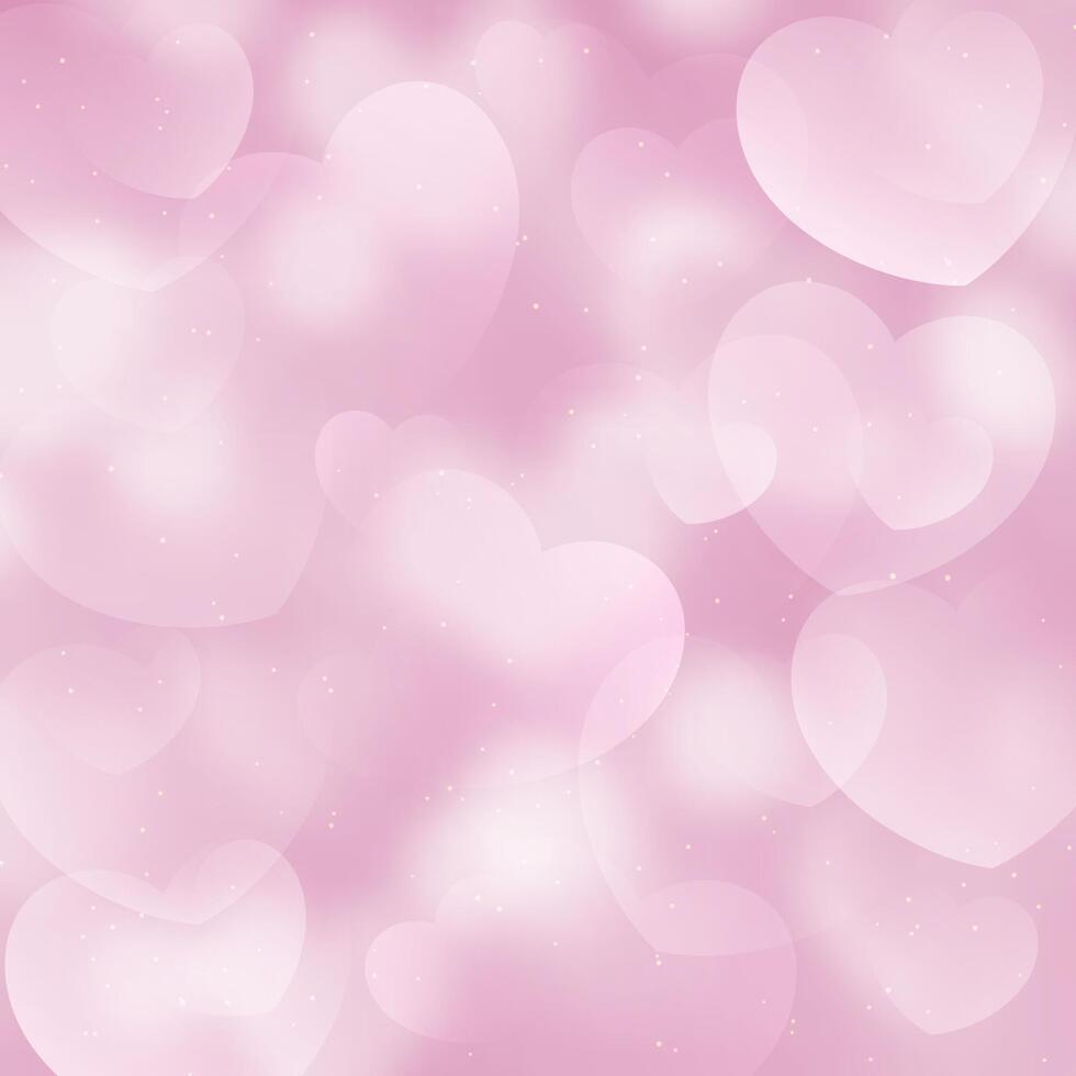 Valentines Day background with pastel pink hearts design vector