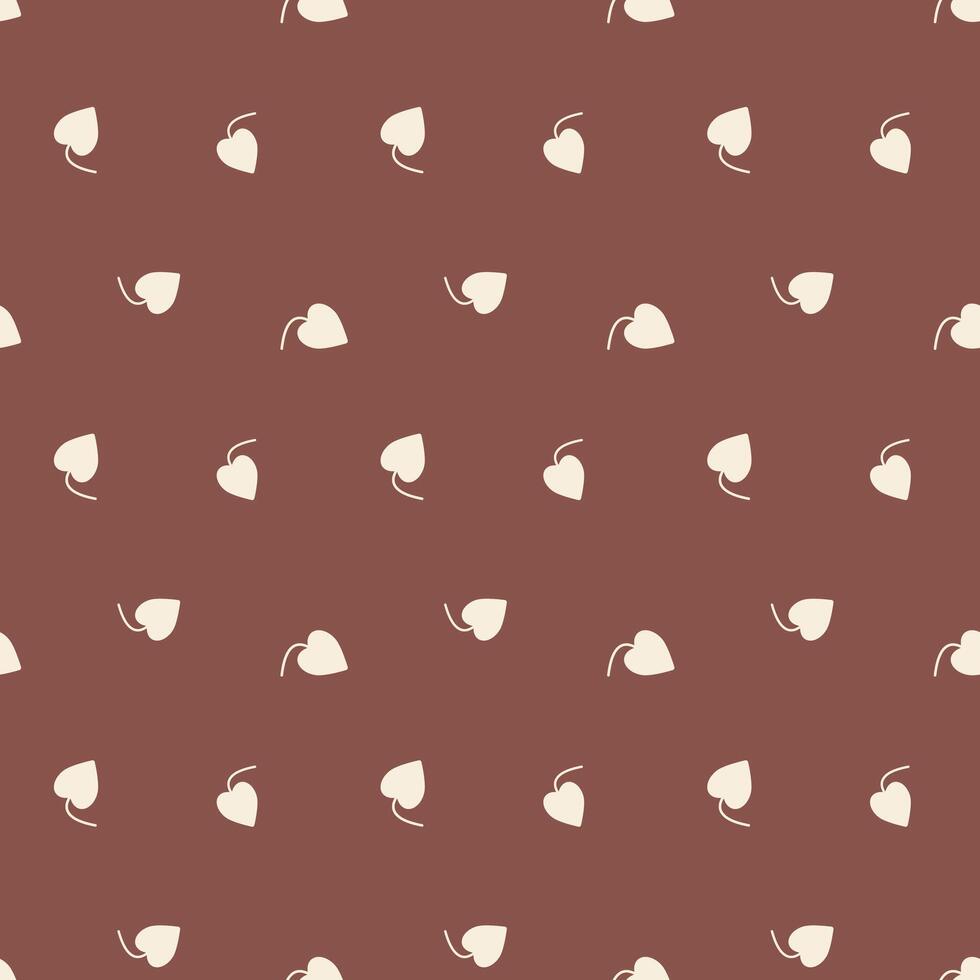 Abstract Leaf Pattern. Plant ornament for textile. Warm brown color vector