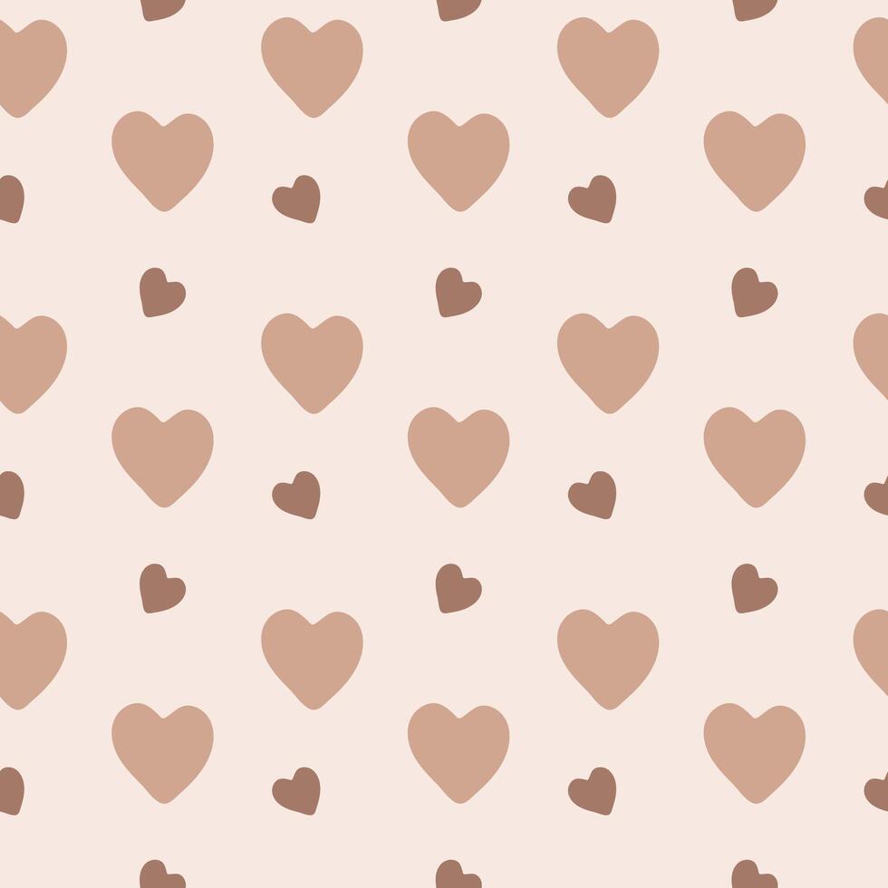 Hearts seamless pattern. Caramel Warm color print for cafe, baker vector