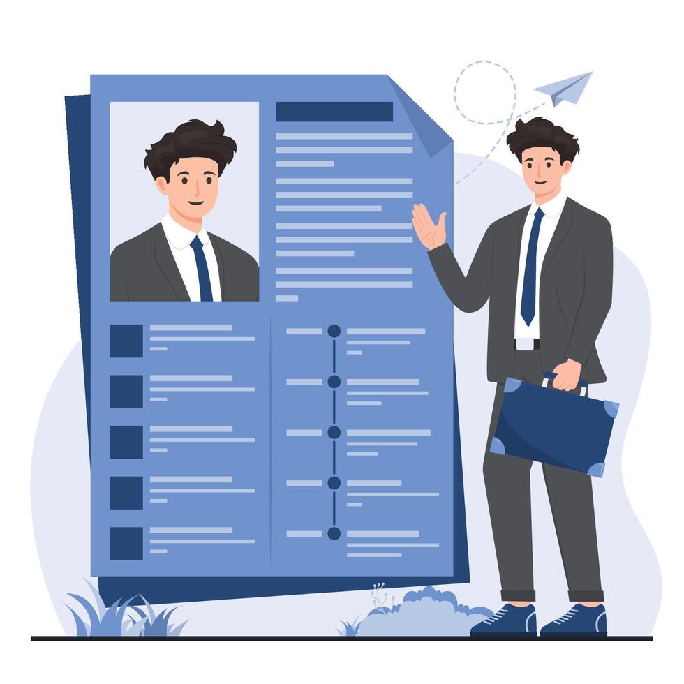 job seekers online vacancy, submit CV resume, and find ideal recruitment concept opportunities vector