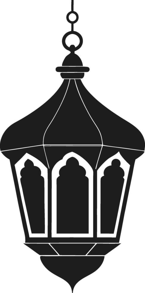 Traditional Islamic Lantern Silhouette for Ramadan and Eid vector