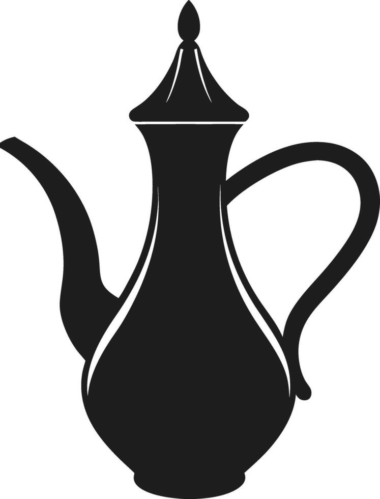 Silhouette of Traditional Arabic Coffee Pot Design vector