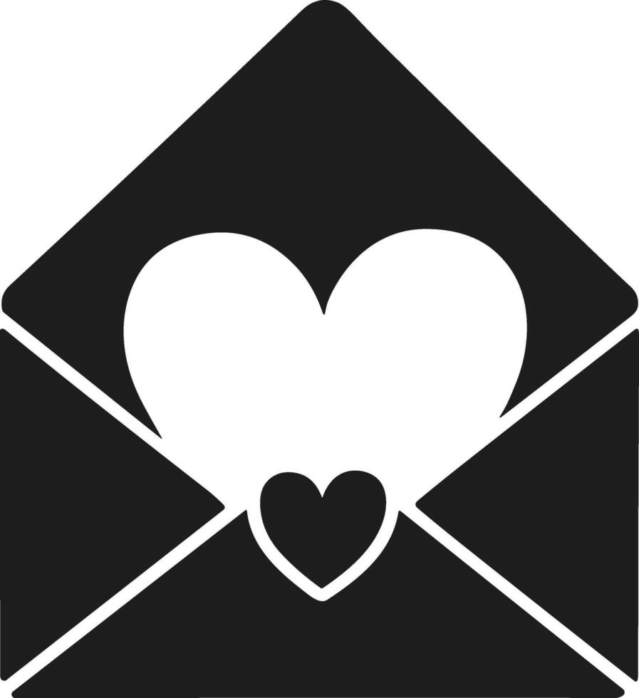 Romantic Open Envelope with Heart Design for Valentine's Day Illustration vector