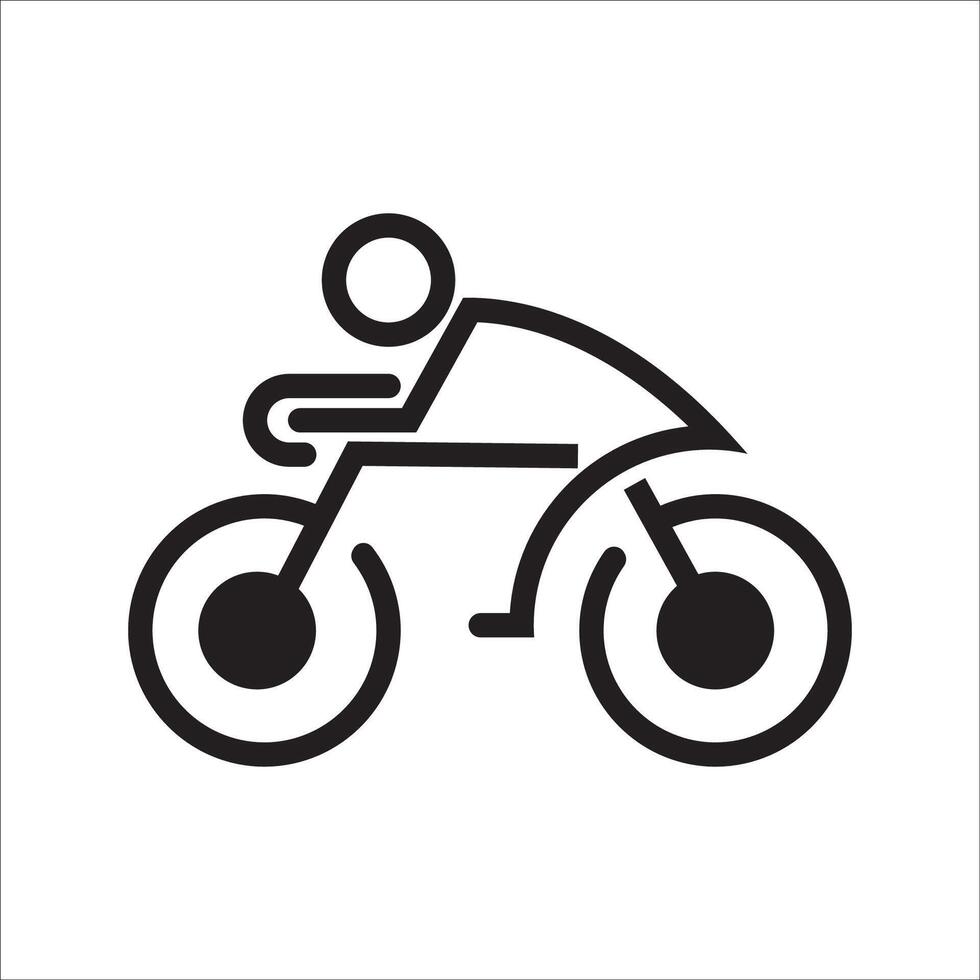 bicycle icon illustration, line style, isolated on white background vector