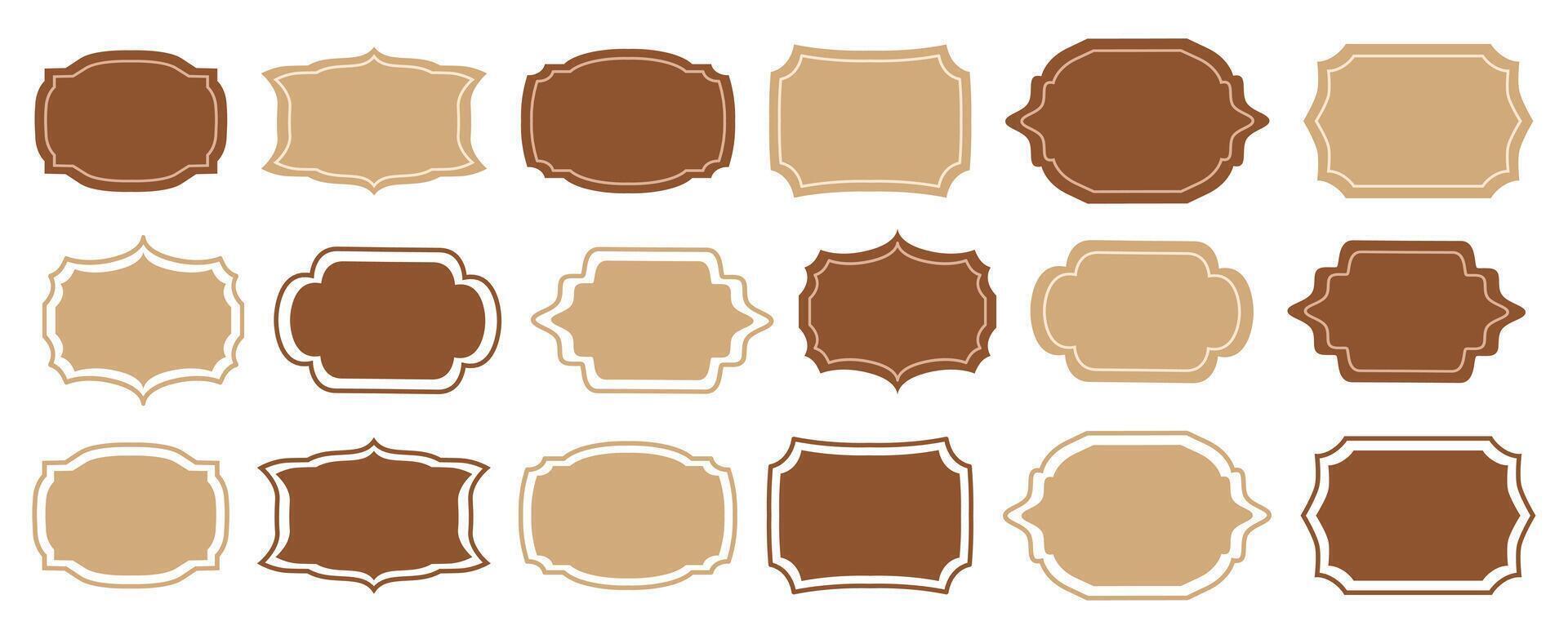 Arabic sticker label oriental style objects of Arabic shapes, windows and arches. vector