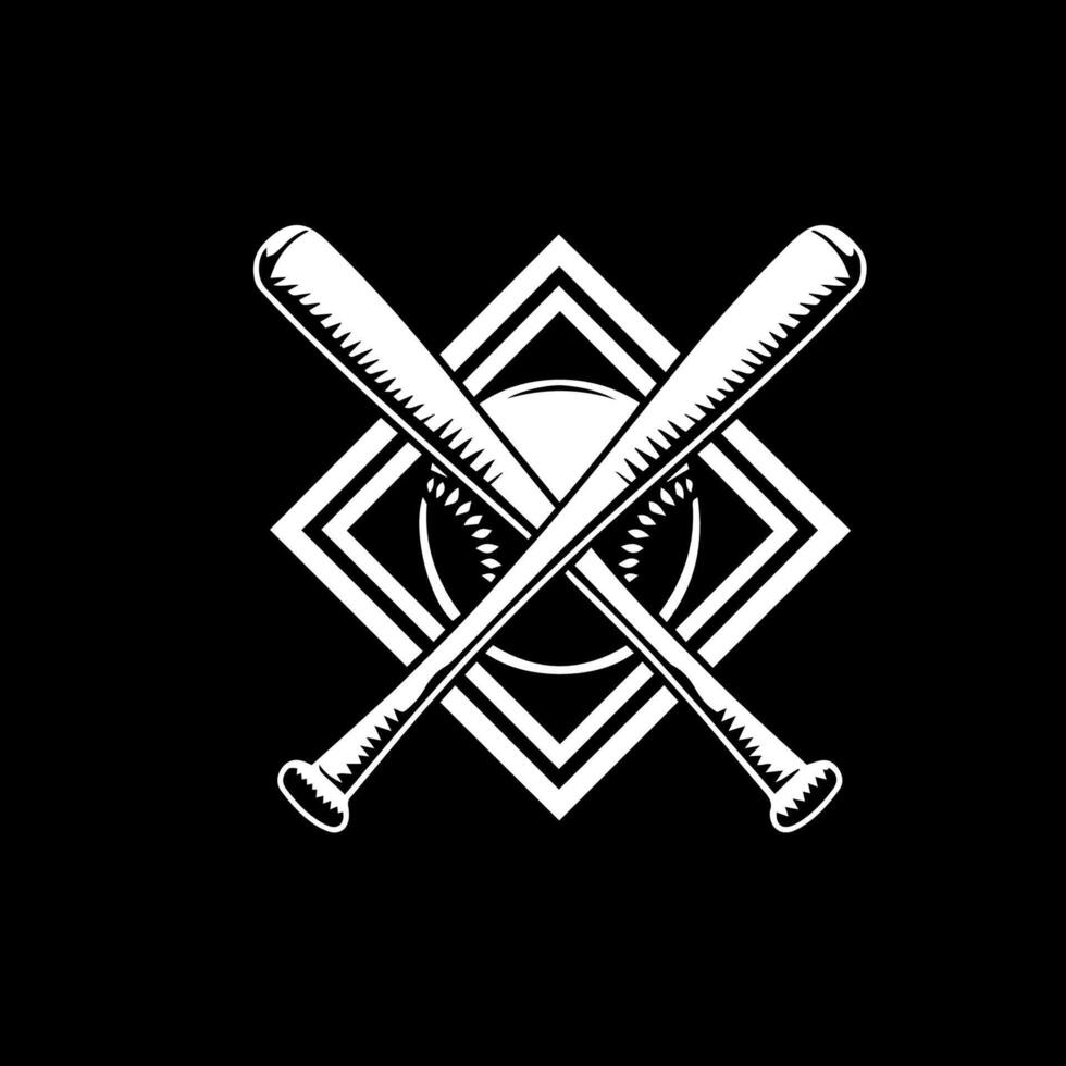 Baseball logo with crossed bats and ball vector