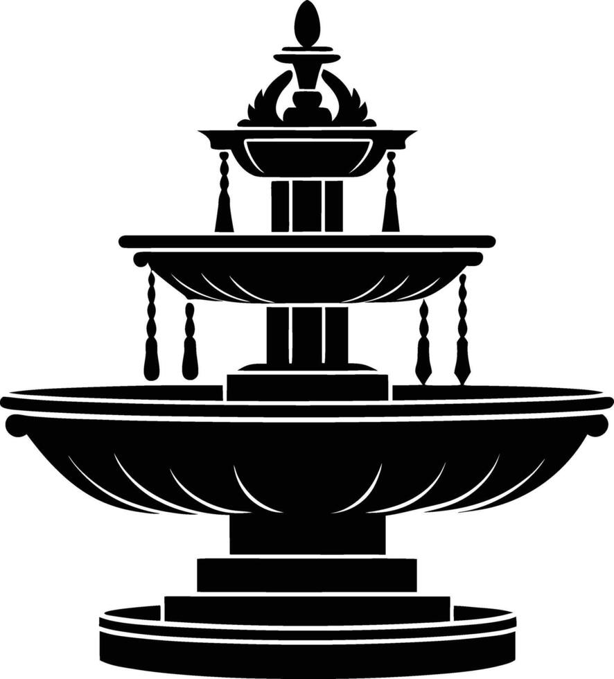 Fountain silhouette illustration vector