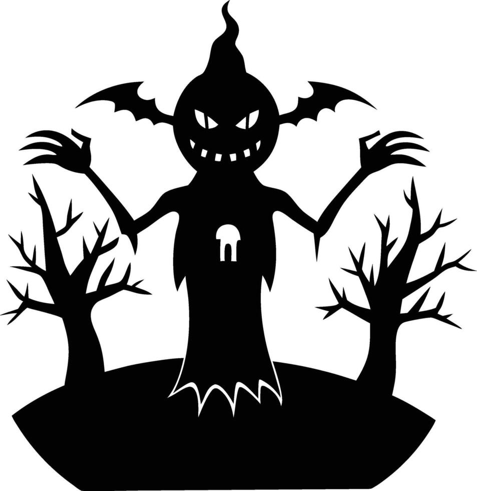 Beautiful Halloween prop silhouette illustration vector