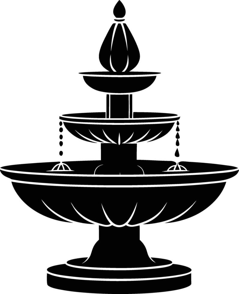 Black Fountain silhouette illustration vector