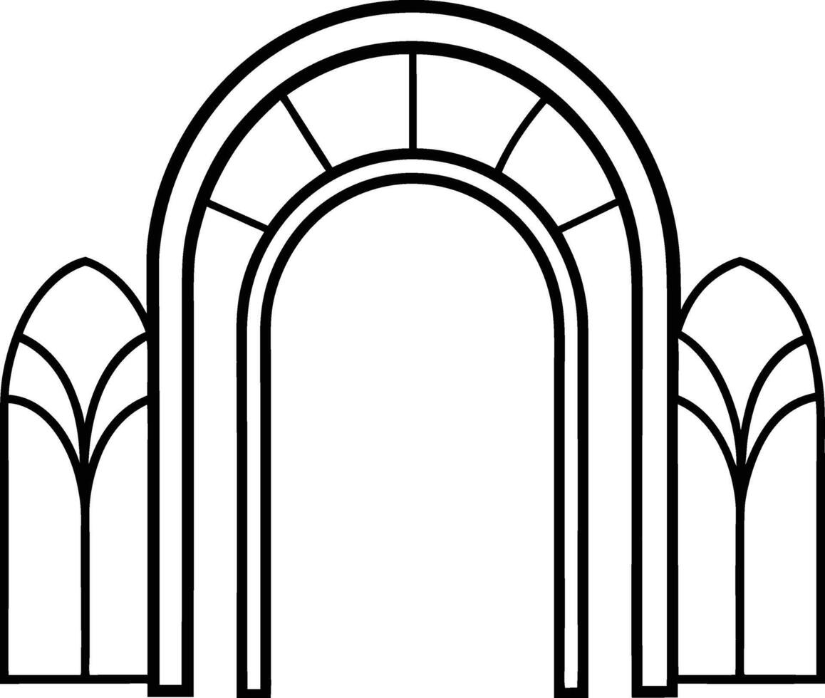 Creative Garden Arch Silhouettes for Landscaping Illustration vector