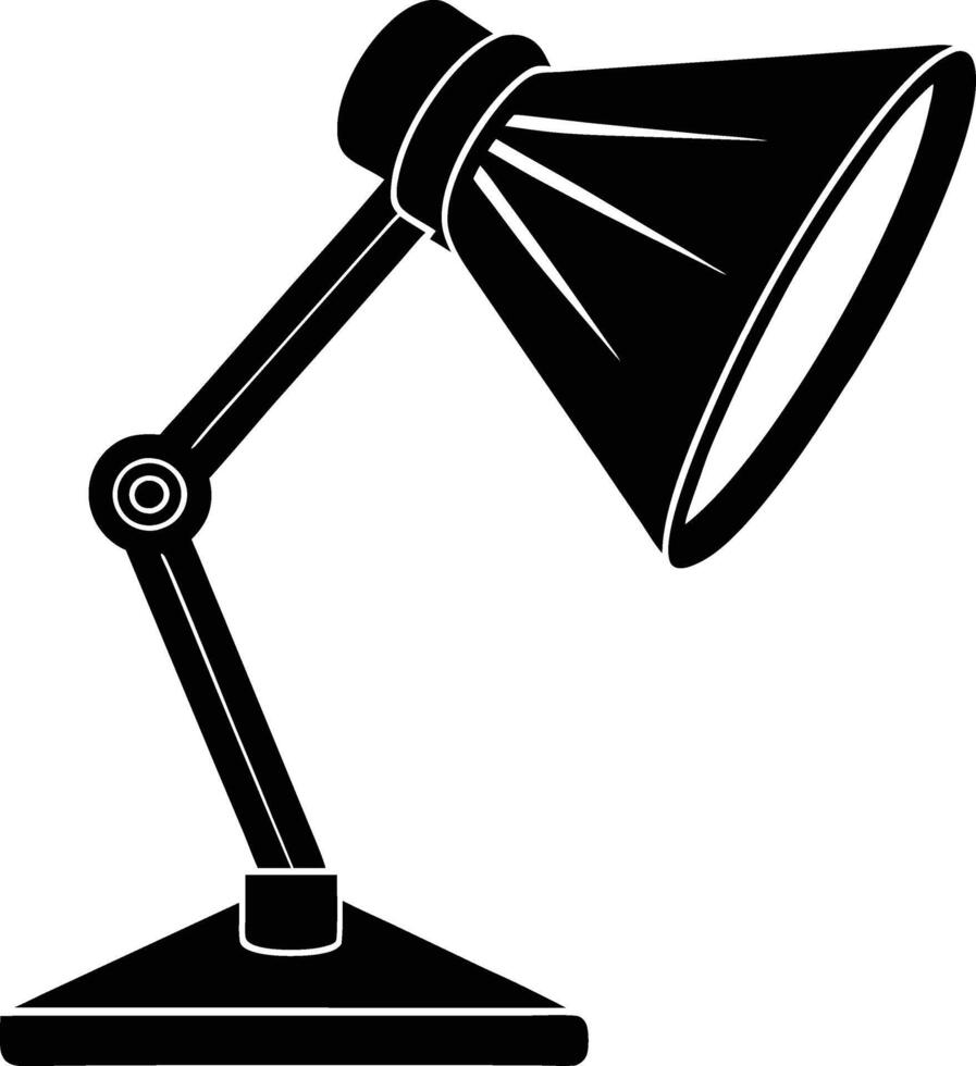 Task table lamp light silhouette illustration vector