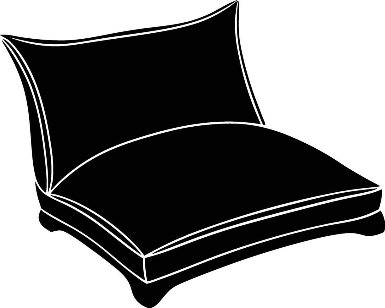 Outdoor cushion silhouette vector