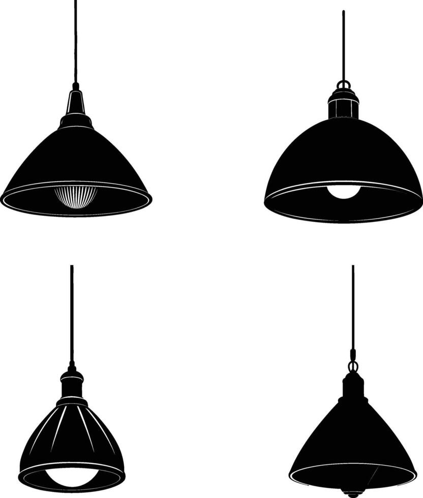 Pendant light silhouette illustration vector
