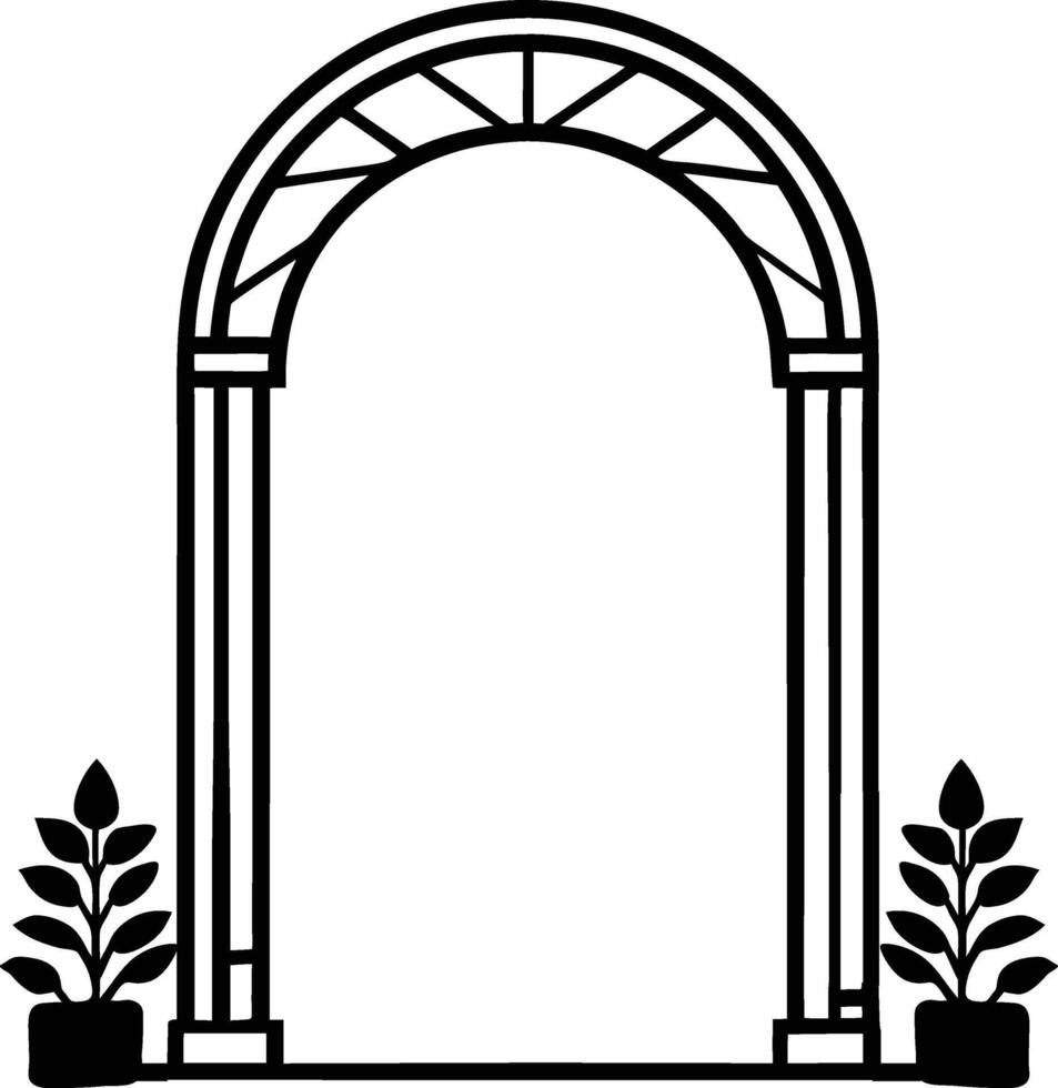 Nature Inspired Garden Arches Silhouette Artwork vector
