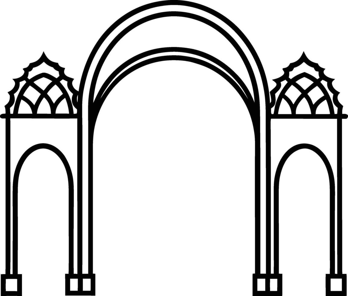 Outdoor Garden Archway in Silhouette Design vector