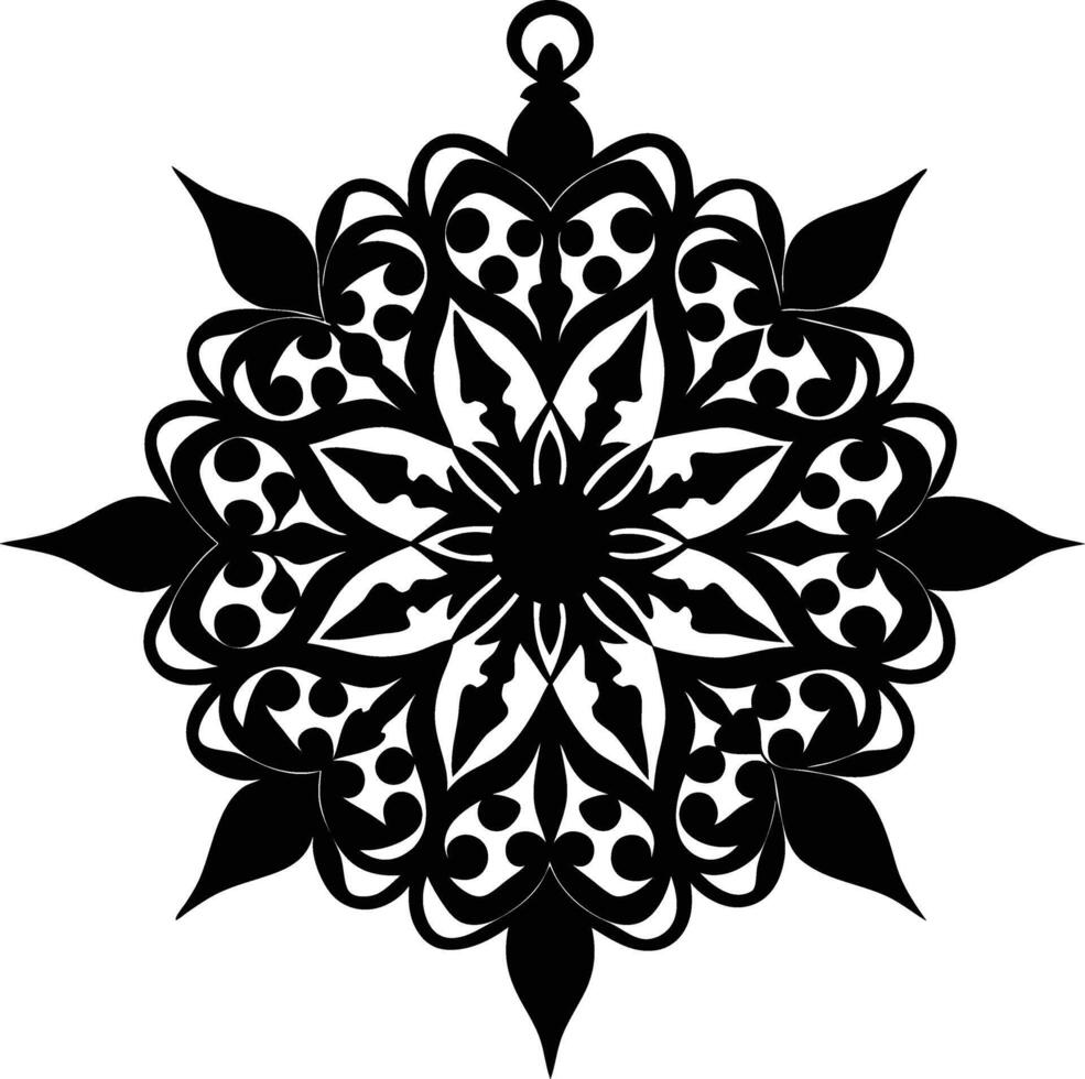 Beautiful black Ornament silhouette illustration. vector