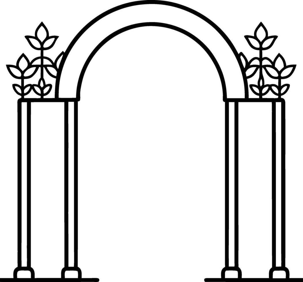 Elegant Garden Arches Silhouette Illustration for Outdoor Decor vector