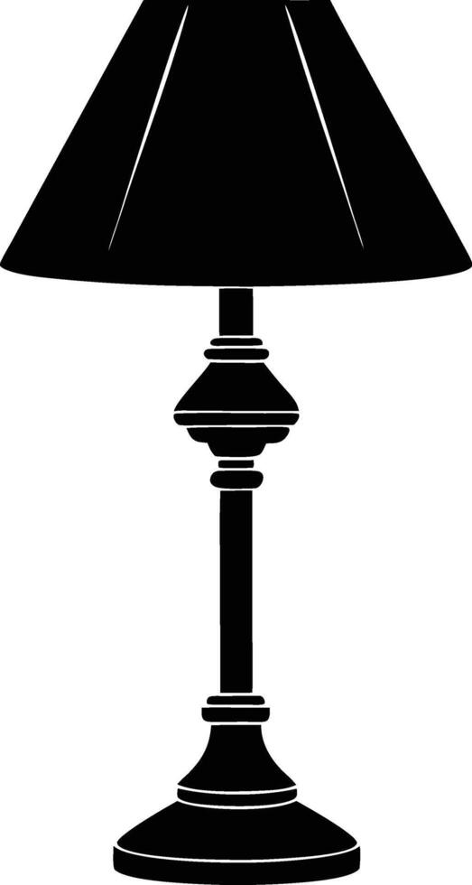 Beautiful Table lamp silhouette illustration. vector