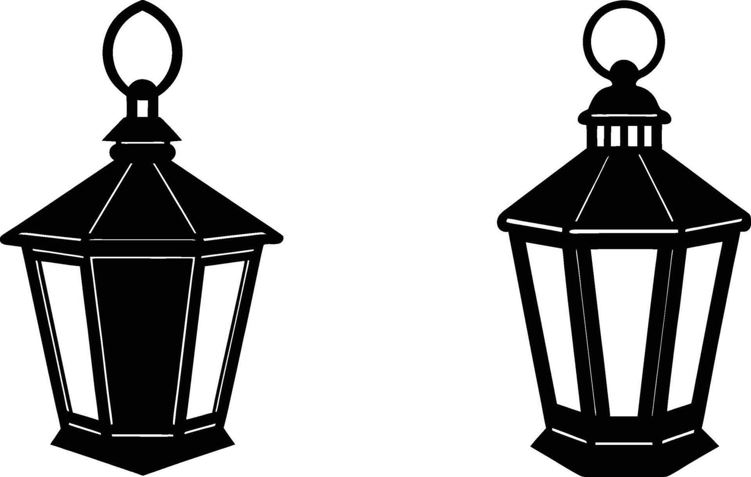 Outdoor lantern silhouette illustration vector
