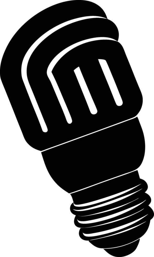 CFL bulb silhouette illustration vector