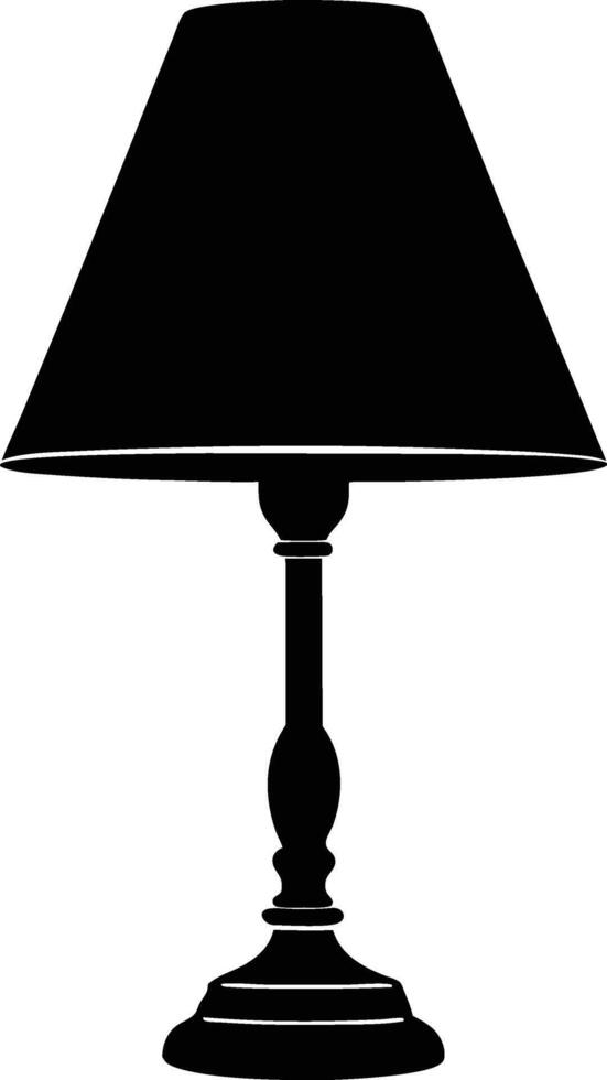 Table lamp silhouette illustration. vector