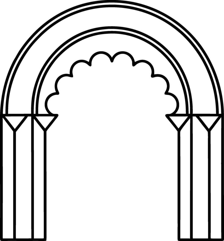 Simple and Elegant Garden Arches Silhouette Illustration vector