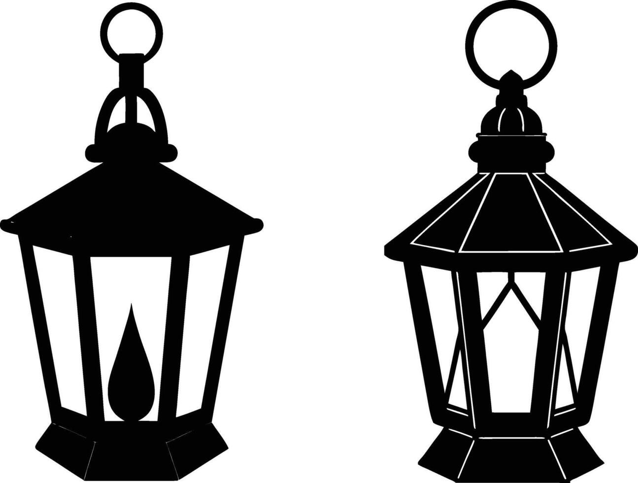 Lantern light silhouette illustration vector