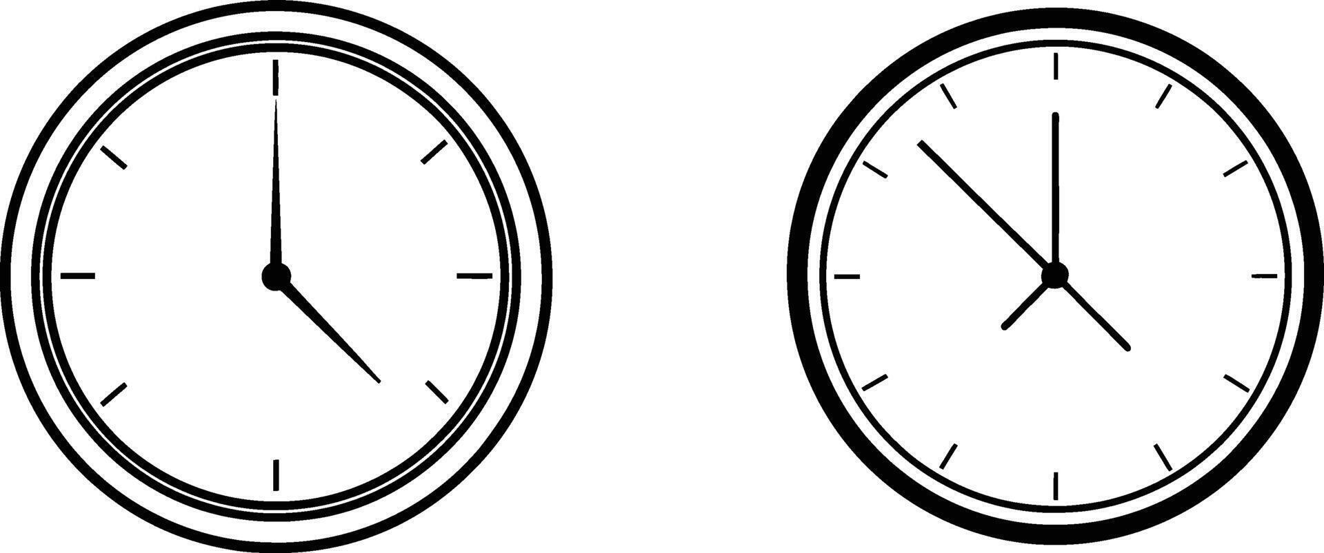 Wall clock silhouette illustration vector