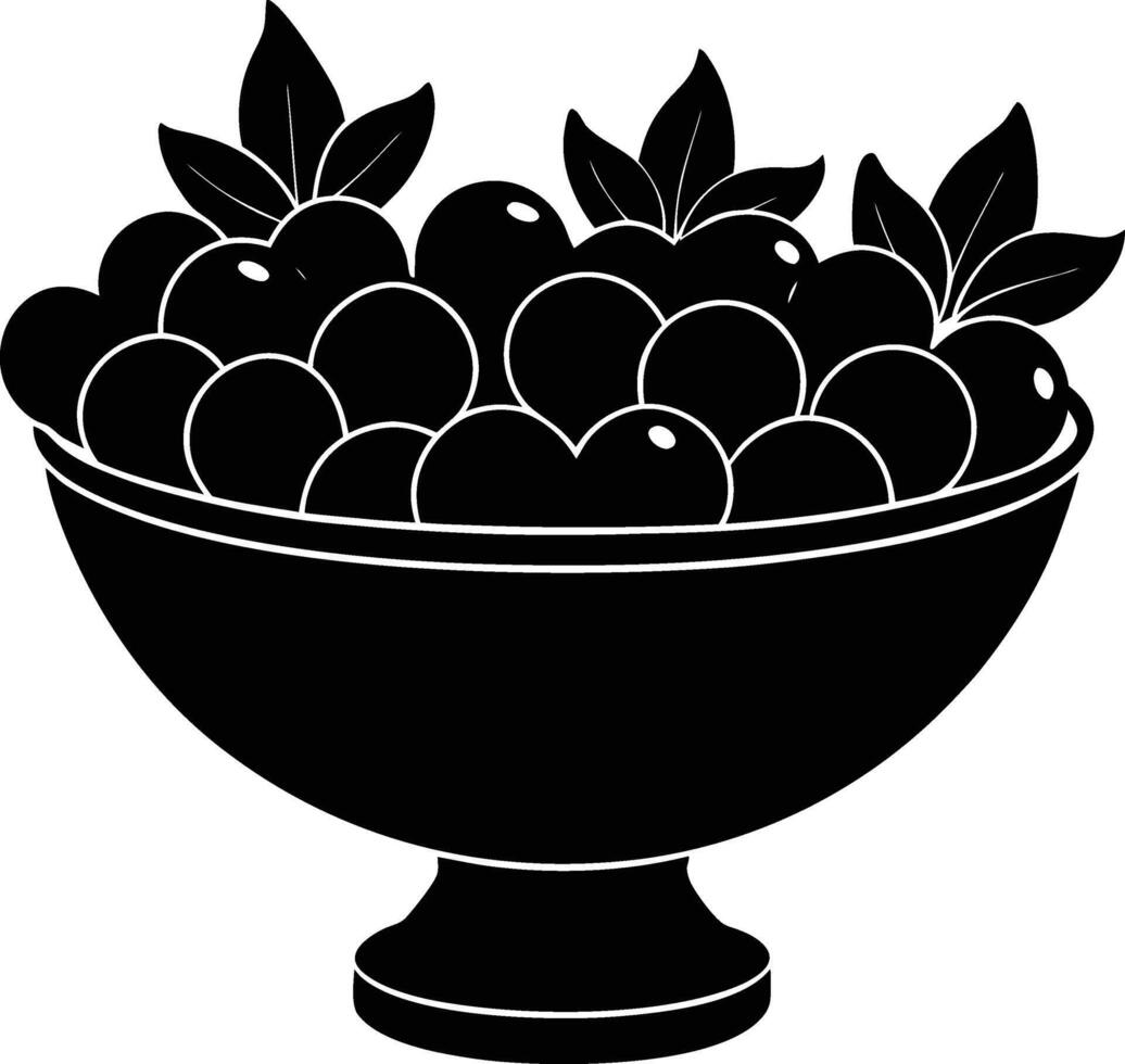 Fruit bowl silhouette illustration vector