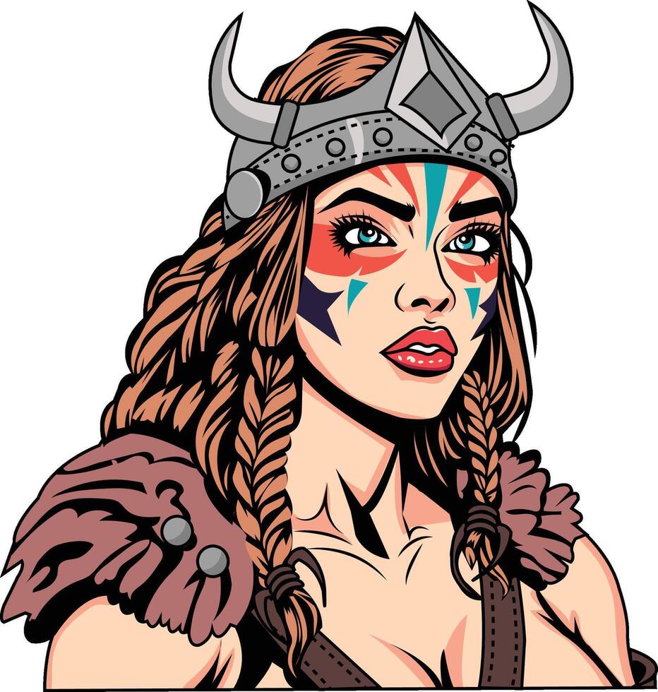 Female Viking Portrait vector