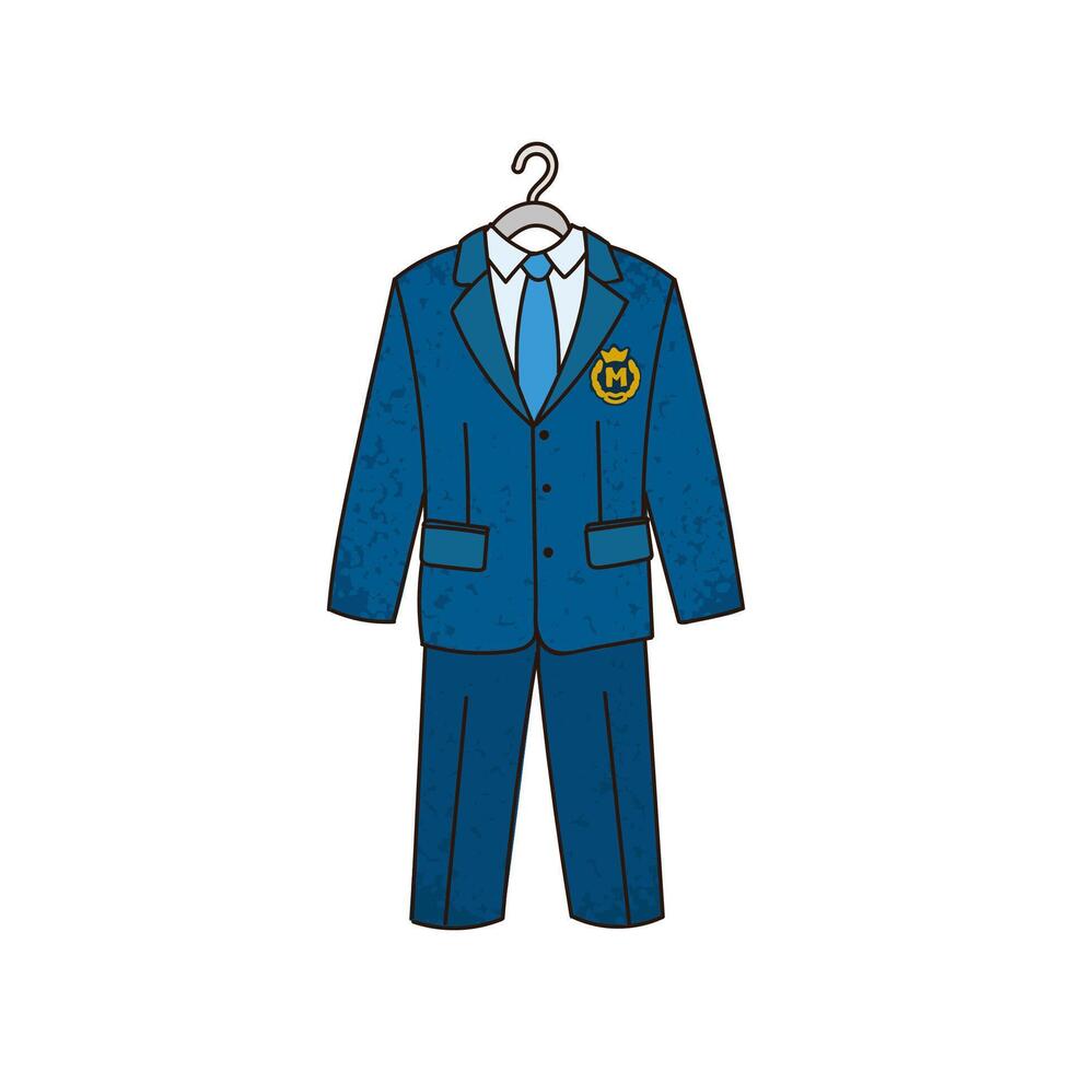 Colorful Illustration of School Uniform Isolated on White Background vector